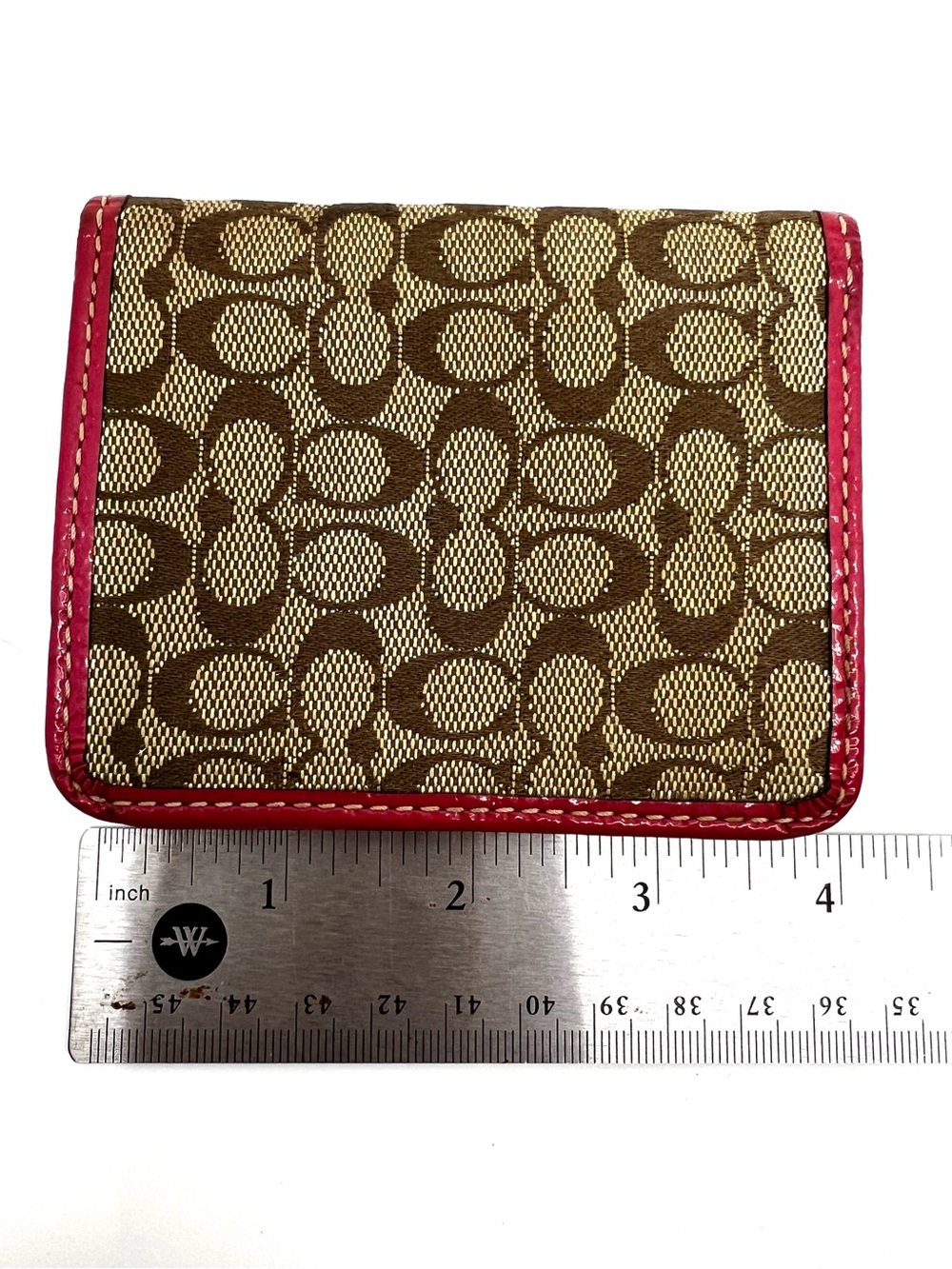 COACH Vintage Mini Signature Jacquard Small Wallet Card Holder Y2k - Picture 8 of 12
